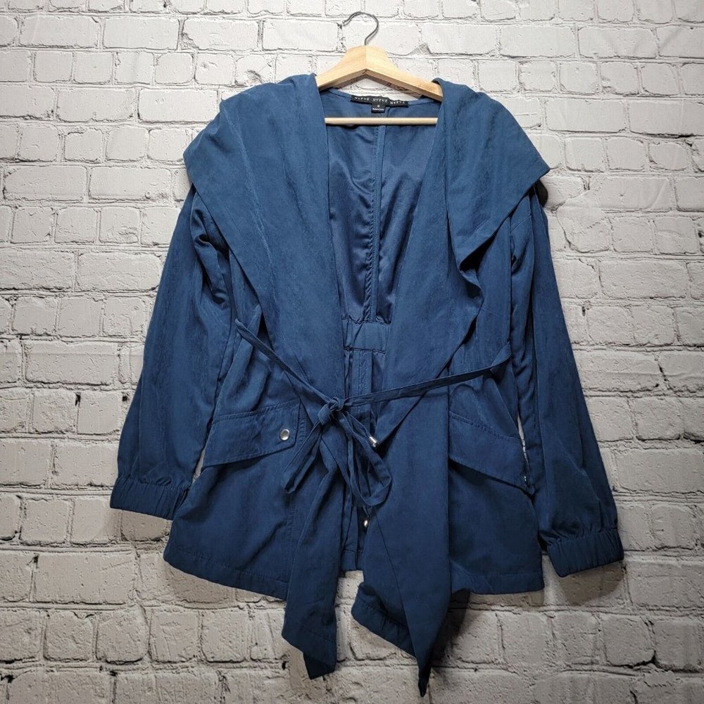 Hyfve Hyfve Hyfve Blue Soft Shawl Collar Tie Waist Jacket Size S‎